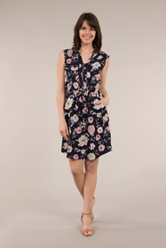 ZIP FRONT FLORAL DRESS
